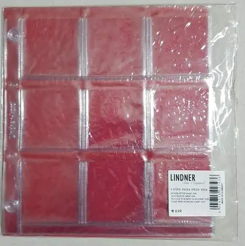 KARAT Münzblätter Münzhüllen Ersatzseiten 5 Stück Lindner K9R  