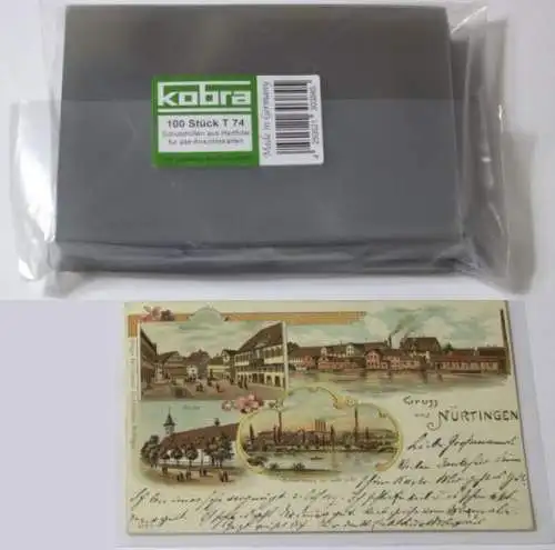 KOBRA T74 Hartfolie Schutzhüllen Hülle 101x148 für alte Ansichtskarten Postkarten 100 St