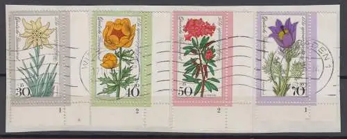 BRD 867 -870 Eckrand Formnummer gestempelt (6921) auf Papier
