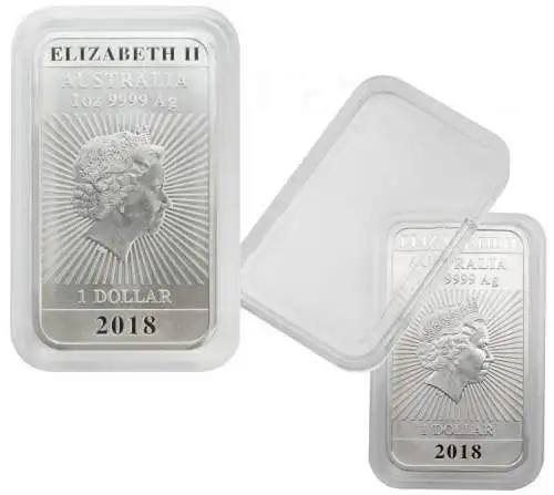 LINDNER S22552747P rechteckige Münzkapsel 1 Unze Australien Drache Barren VPE 10 Kapsel Kapseln