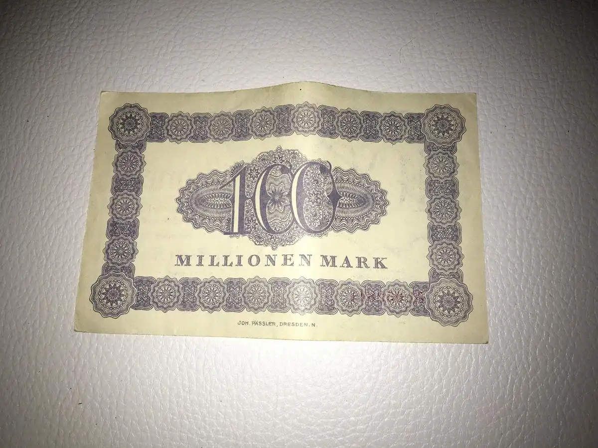 Reichsbanknote 100 Millionen Mark vom 24.9.1923 Freital Notgeld Inflationsgeld