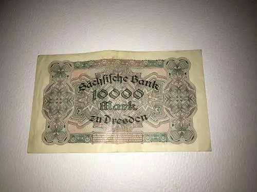 Reichsbanknote 10.000 Mark vom 1.3.1923 Stadt Dresden Notgeld Inflationsgeld 