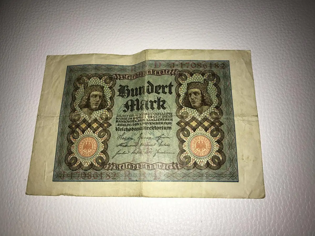 Reichsbanknote 100 Mark vom 1.11.1920 Stadt Berlin Reichsbankdirektorium