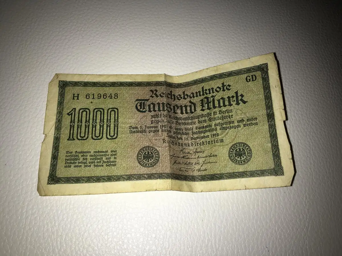 Reichsbanknote 1.000 Mark vom 15.9.1922 Stadt Berlin Reichsbankdirektorium