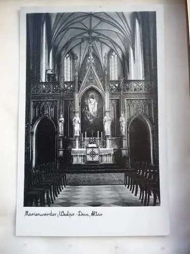 [Echtfotokarte schwarz/weiß] Marienwerder Westpreußen Dom, Altar. 