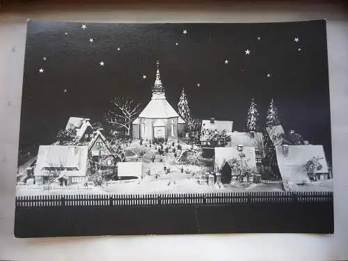 [Echtfotokarte schwarz/weiß] Kurort und Spielzeugdorf Seiffen, Erzgebirge, Sachsen, Seiffener Weihnachtsberg, Spielzeugmuseum, VEB Bild und Heimat, Reichenbach, Vogtland. 