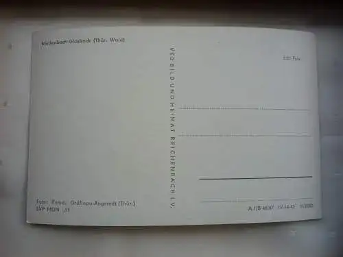 [Echtfotokarte schwarz/weiß] Mellenbach-Glasbach, Thüringer Wald, Thüringen, DDR, Panoramaansicht, Landschaft, VEB Bild und Heimat, Reichenbach (Vogtland). 