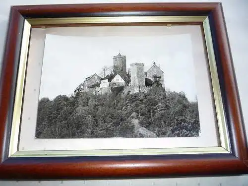 [Echtfotokarte schwarz/weiß] Die Wartburg von Südwest, Wartburg Castle. 