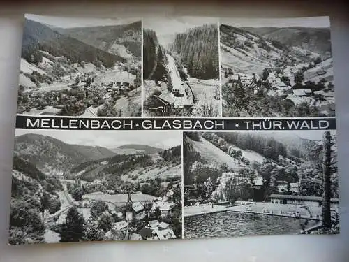 [Echtfotokarte schwarz/weiß] Mellenbach - Glasbach - Thüringer Wald. 