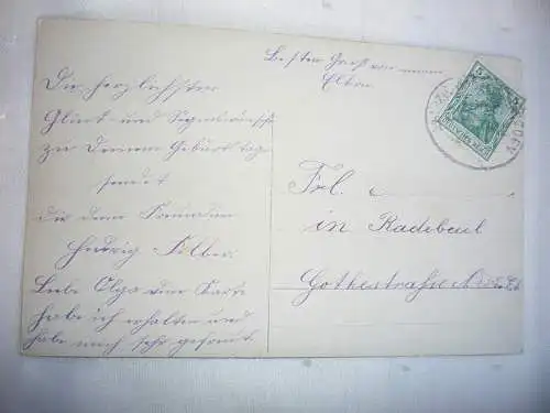 [Echtfotokarte farbig] AK Geburtstag Kinderpaar Junge und Mädchen mit Blumenkorb, Herzlichen Glückwunsch zum Geburtstage, BBJ 282-6, Karte ist beschriftet, Briefmarke Dt. Reich Nr. 85 5 Pfennig. 