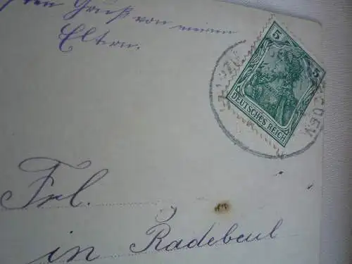 [Echtfotokarte farbig] AK Geburtstag Kinderpaar Junge und Mädchen mit Blumenkorb, Herzlichen Glückwunsch zum Geburtstage, BBJ 282-6, Karte ist beschriftet, Briefmarke Dt. Reich Nr. 85 5 Pfennig. 