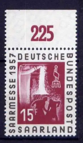 (203) Saarland Nr.400            **  postfrisch  Oberrand