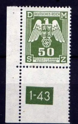 Deutsches Reich Böhmen und Mähren Dienst Nr.15 1-43        **  MNH        (367)