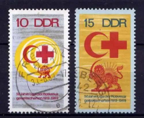 DDR Nr.1466/7                        O  used       (26783) ( Jahr 1969 )