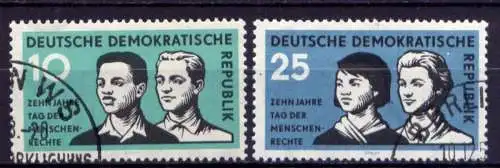 DDR Nr.669/70                      O  used       (26550) ( Jahr 1958 )