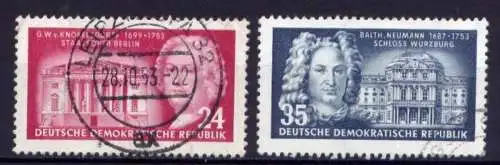 DDR Nr.382/3                      O  used       (26449) ( Jahr 1953 )