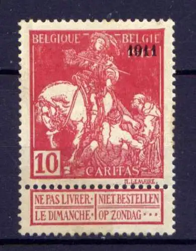 (1958) Belgien Nr.88 II          *  ungebraucht