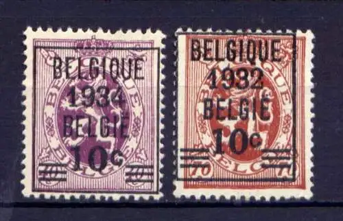 Belgien Nr.373/4          (*)  no gum            (1955)