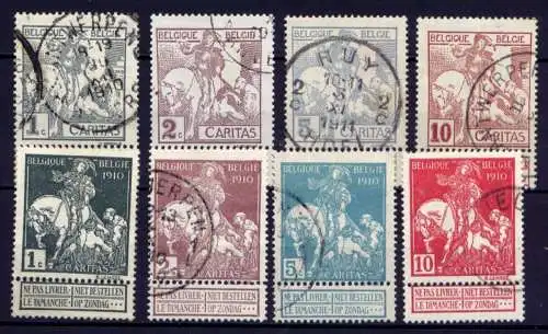 (1826) Belgien Nr.81/8          O + (*)  gestempelt + ohne Gummierung