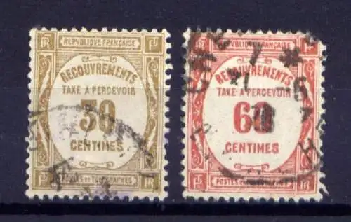 Frankreich Porto Nr.58 + 59        O  used        (1947)