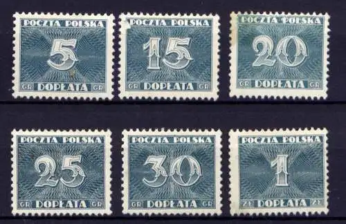 Polen Porto ex.Nr.92/9          *  unused         (1830)