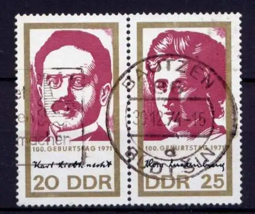 DDR Nr.1650/1 Paar                     O  used       (26038) ( Jahr 1971 )