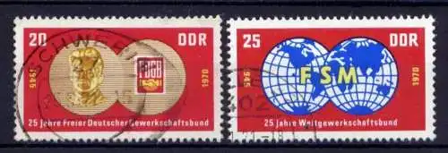DDR Nr.1577/8                           O  used       (26007) ( Jahr 1970 )
