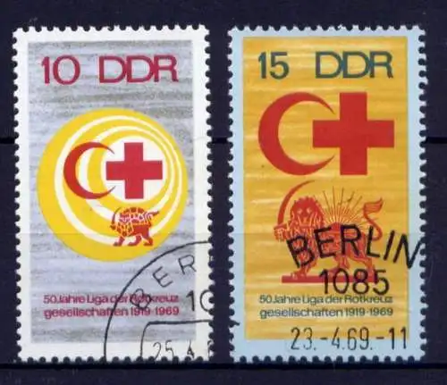 DDR Nr.1466/7                         O  used       (25971) ( Jahr 1969 )