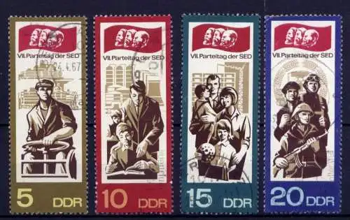 DDR Nr.1268/71                        O  used       (25925) ( Jahr 1967 )