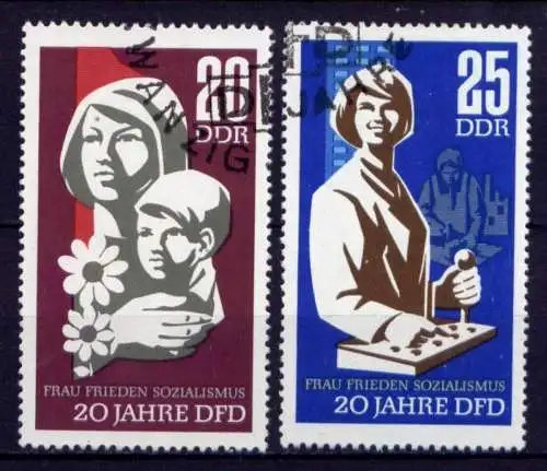 DDR Nr.1256/7                        O  used       (25921) ( Jahr 1967 )