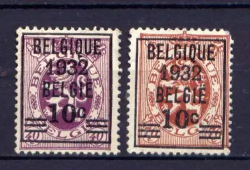 Belgien Nr.322/3          (*)  no gum           (1672)