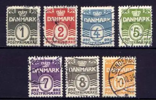 (857) Dänemark Nr.195/201        O  gestempelt