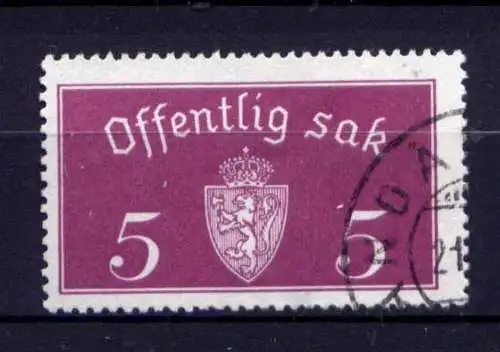 (1388) Norwegen Dienst Nr.10 I         O  gestempelt