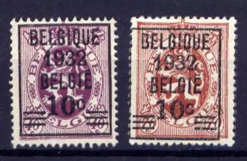 Belgien Nr.322/3          (*)  no gum           (1755)