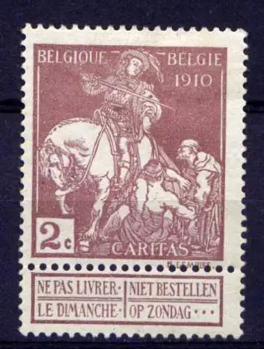 (1728) Belgien Nr.86 I          *  ungebraucht