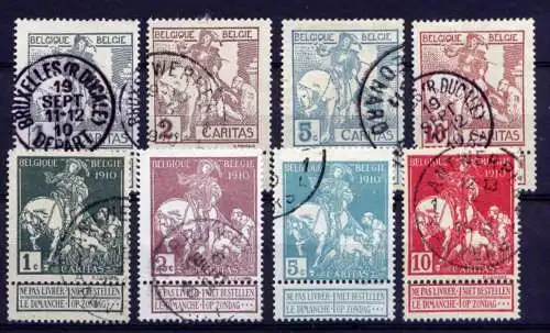 (1727) Belgien Nr.81/8 I          O  gestempelt