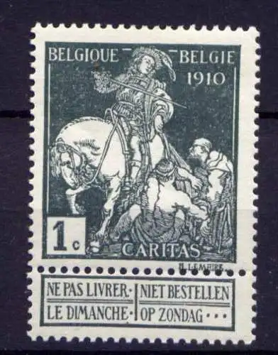 (1542) Belgien Nr.85 I   *   ungebraucht