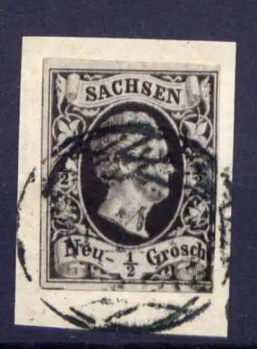 (101) Sachsen Nr.3 Briefstück                    O  gestempelt