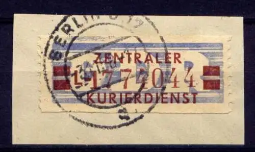 (25692) DDR Dienst Nr.21 L                         O gestempelt Briefstück