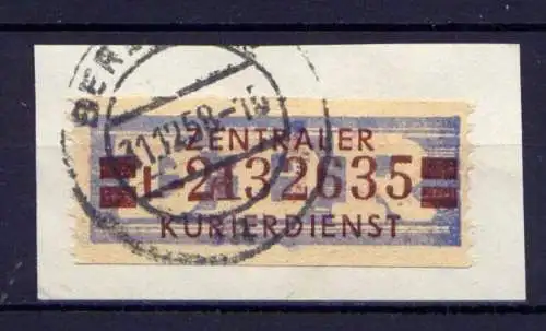 (25689) DDR Dienst Nr.22 L                         O  gestempelt Briefstück