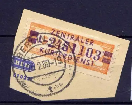 (25679) DDR Dienst Nr.23 L                         O  gestempelt Briefstück