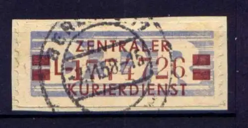 (25674) DDR Dienst Nr.21 L                        O  gestempelt Briefstück