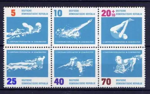 DDR Nr.907/12 Sechserblock             **  MNH       (25251)   ( Jahr: 1962 )