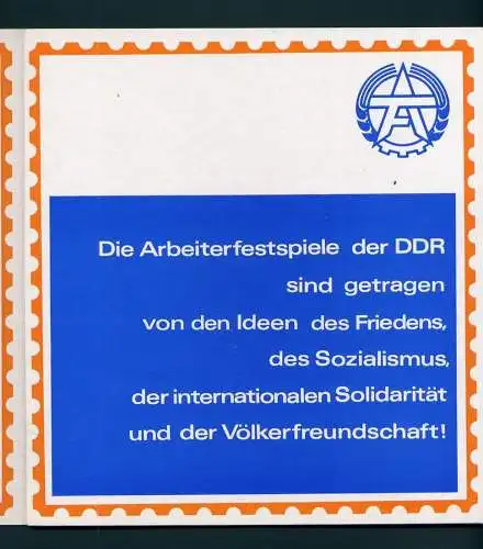 (24824) DDR Gedenkblatt 11.Arbeiterfestspiele im Bezirk Karl-Marx-Stadt 1969 diverse Ausgaben diverse Sonderstempel 