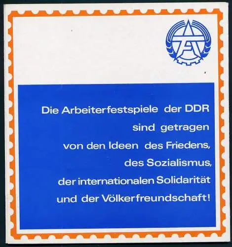 (24824) DDR Gedenkblatt 11.Arbeiterfestspiele im Bezirk Karl-Marx-Stadt 1969 diverse Ausgaben diverse Sonderstempel 