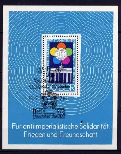 DDR Nr.1887, Block 38                      O  used       (24762) ( Jahr 1973 )