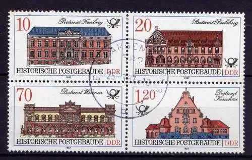 (24692) DDR Nr.3067/70 Viererblock                     O  gestempelt