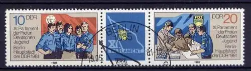 DDR Nr.2609/10 Streifen                O  used       (24589)   ( Jahr: 1981 )