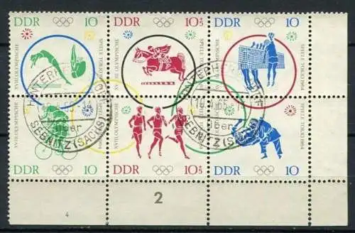 (24223) DDR Nr.1039/44 Sechserblock                 O  gestempelt