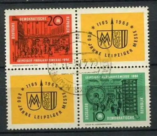 (24208) DDR Nr.1012/13 Viererblock                 O  gestempelt